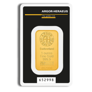 Argor-Heraeus１oz .9999 Fine Gold Bar (In Assay)